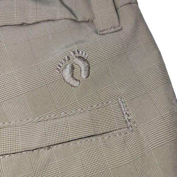 Hang Ten Shorts Mens 34 Tan Check California Chino Hybrid Skate Surf Stretch - Picture 6 of 11